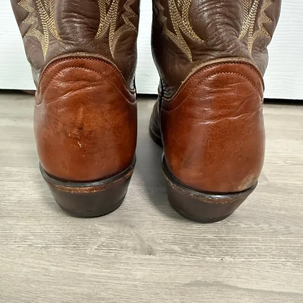 Tony Lama Men's Brown Leather 6531 Western Cowboy Boots Size 9.5B
